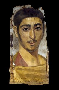 Retrato da múmia de um jovem, provavelmente do século II-III (encáustica em madeira)
